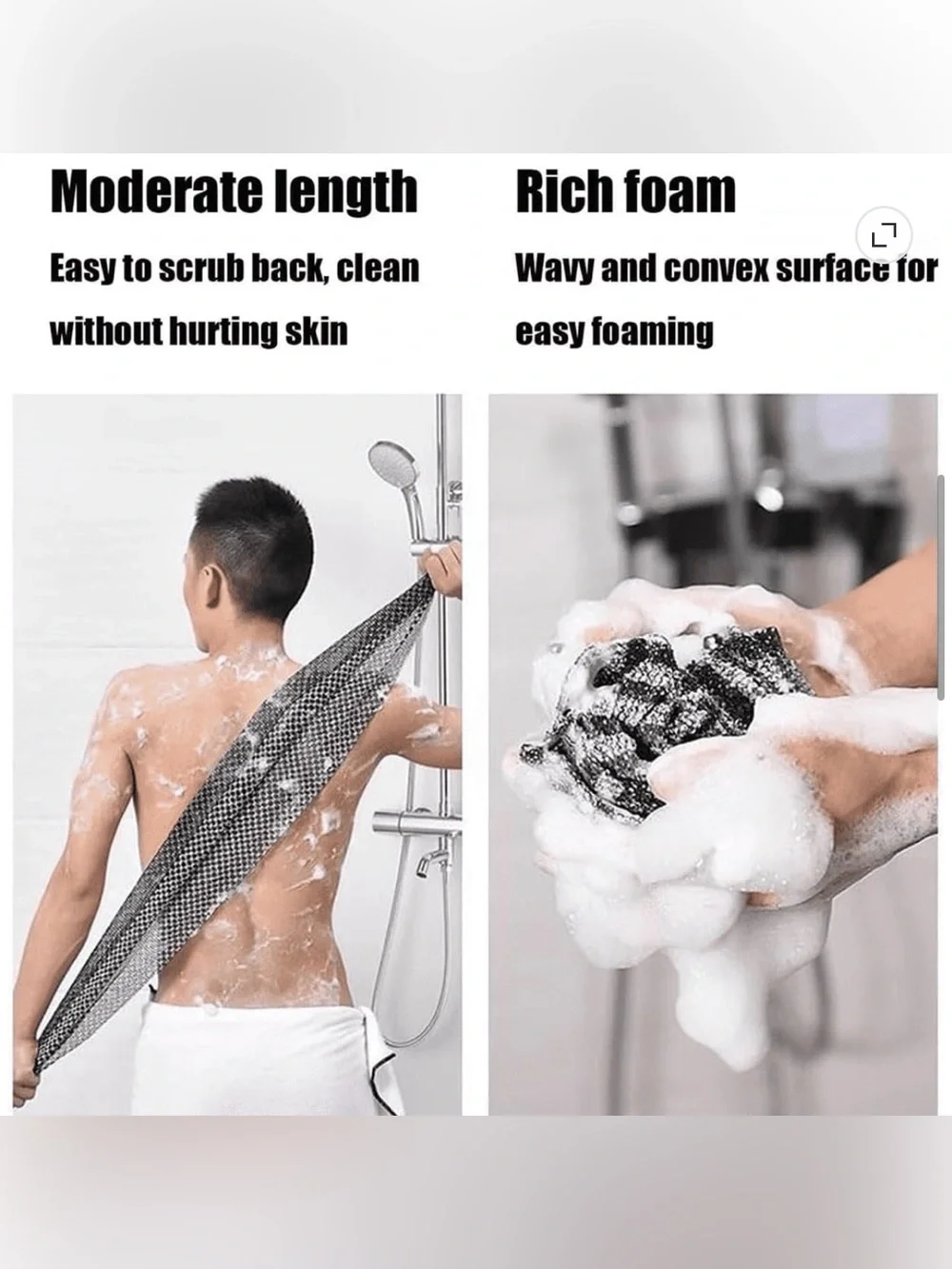 Cleansing and Exfoliating Bath Towel | Extra Long Exfoliating Scrub Cloth